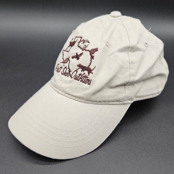 First Shot Outfitters Strapback Hat Dad Ball Cap Beige Embroidered Hunting Texas - Picture 1 of 7